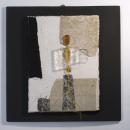 La tela di Penelope. Collage di tessuti e pasta di vetro su tavola cm 49x49